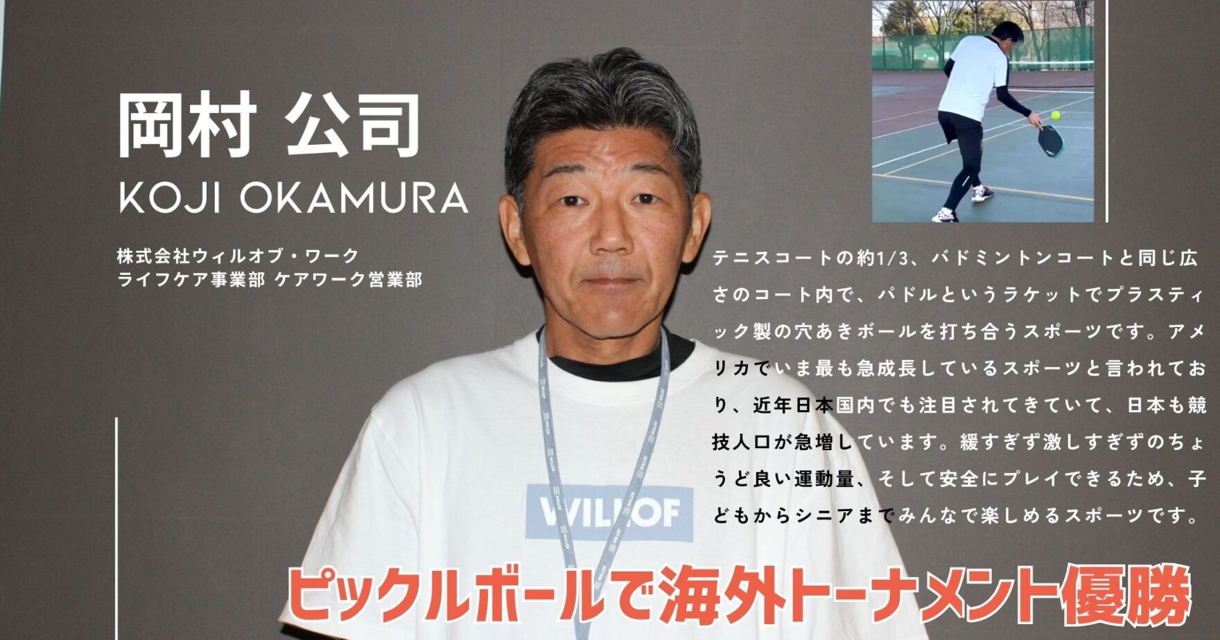 ピックルボール APG2025 All Japan50+日本代表に選出！【岡村 公司】